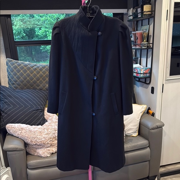 Gallery Black Trench Coat Classic Style large - Picture 1 of 6